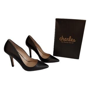 Charles by Charles David “Sweetness” Black Leather Heels Size 10 - With Box